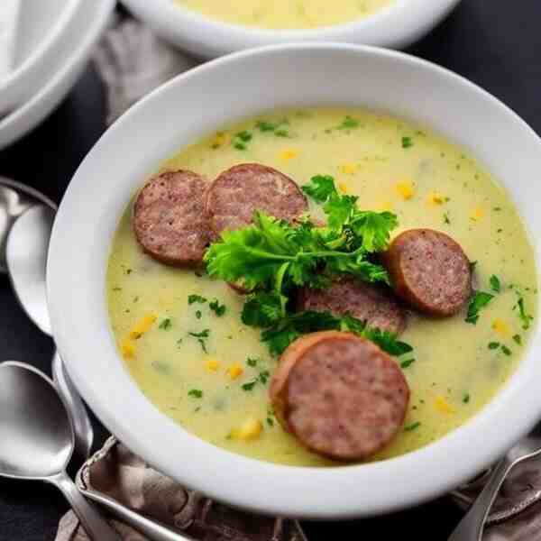 Картофельный суп с колбасками